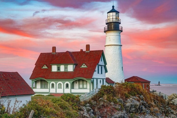 Portland Lighthouse,Fort Williams Park 1-Day Tour from Boston MA