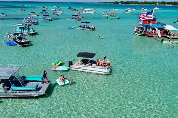 Private Crab Island Pontoon Charter with Inflatables