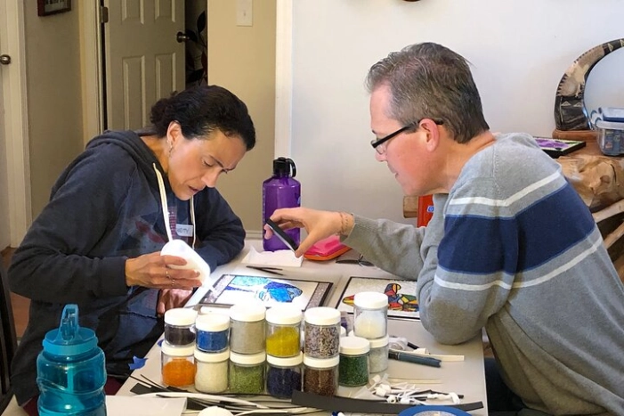 Private Full-Day Bead Mosaic Art Workshop with Lunch