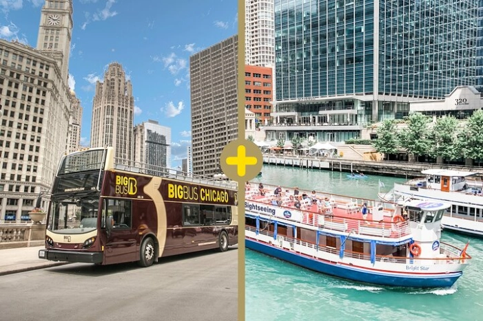 Chicago River Architecture Tour and Big Bus Hop-on Hop-off Tour